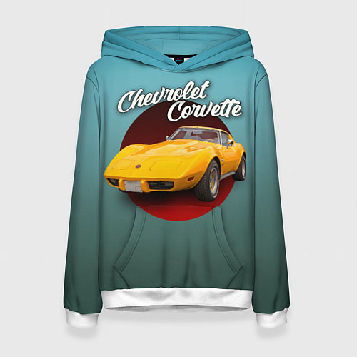 Женская толстовка Классический спорткар Chevrolet Corvette Stingray / 3D-Белый – фото 1