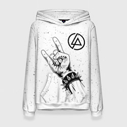 Толстовка-худи женская Linkin Park и рок символ, цвет: 3D-белый