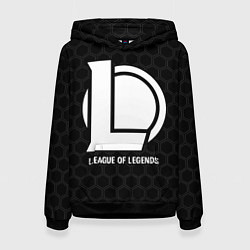 Толстовка-худи женская League of Legends glitch на темном фоне, цвет: 3D-черный