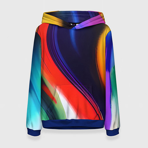 Женская толстовка Абстракция красок мазками / 3D-Синий – фото 1