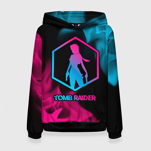 Женская толстовка Tomb Raider - neon gradient / 3D-Черный – фото 1