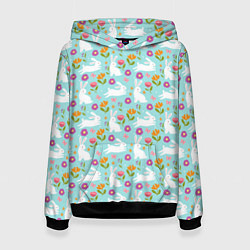 Женская толстовка Зайцы паттерн