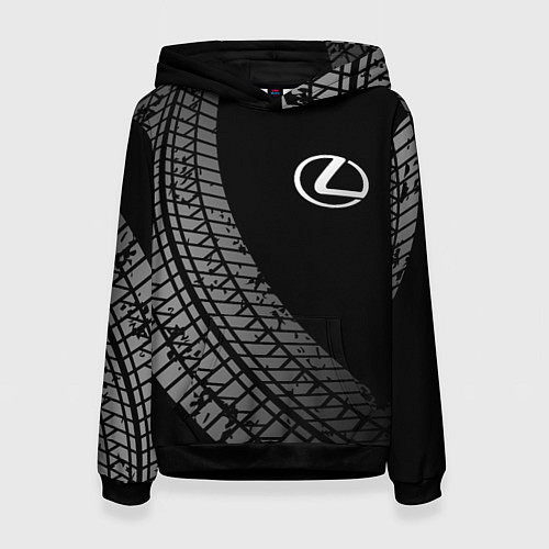 Женская толстовка Lexus tire tracks / 3D-Черный – фото 1