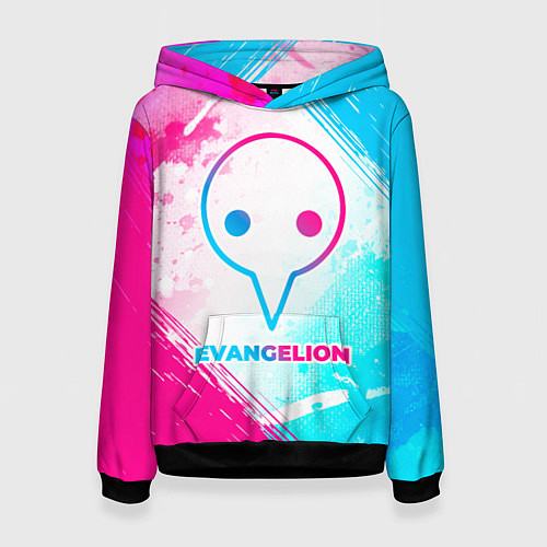 Женская толстовка Evangelion neon gradient style / 3D-Черный – фото 1