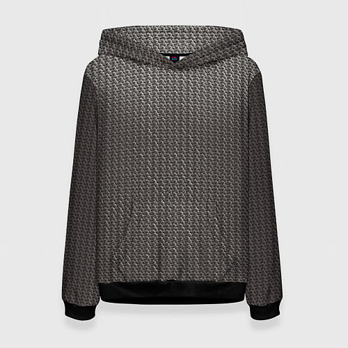 Женская толстовка Кольчуга серая / 3D-Черный – фото 1