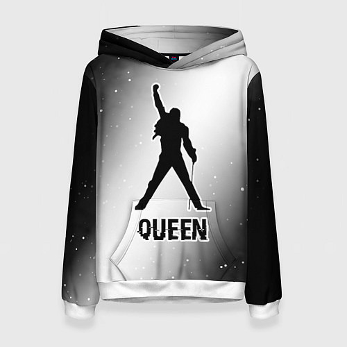 Женская толстовка Queen glitch на светлом фоне / 3D-Белый – фото 1