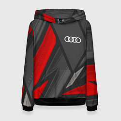 Толстовка-худи женская Audi sports racing, цвет: 3D-черный