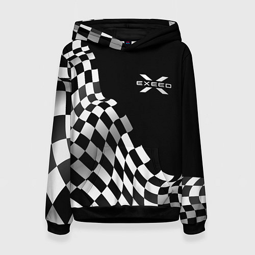 Женская толстовка Exeed racing flag / 3D-Черный – фото 1