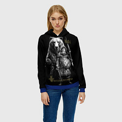 Толстовка-худи женская Велес с медведем, цвет: 3D-синий — фото 2