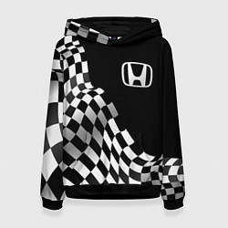 Толстовка-худи женская Honda racing flag, цвет: 3D-черный
