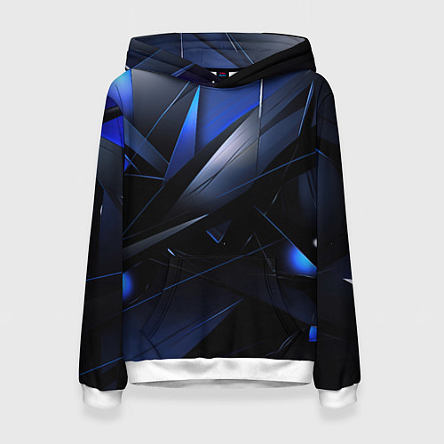 Женская толстовка Blue black background / 3D-Белый – фото 1