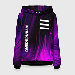 Толстовка-худи женская OneRepublic violet plasma, цвет: 3D-черный