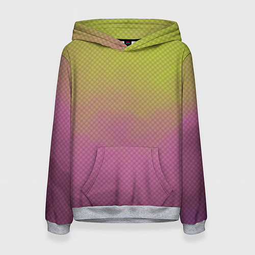 Женская толстовка Салатово-розовый дым - Хуф и Ся / 3D-Меланж – фото 1