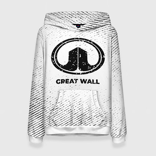 Женская толстовка Great Wall с потертостями на светлом фоне / 3D-Белый – фото 1