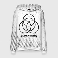 Женская толстовка Elden Ring с потертостями на светлом фоне