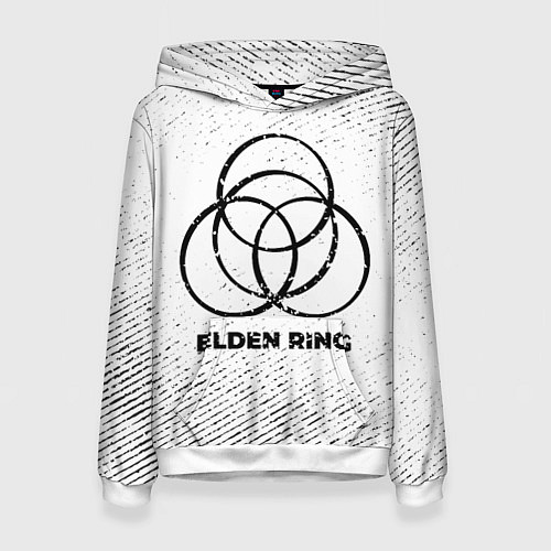 Женская толстовка Elden Ring с потертостями на светлом фоне / 3D-Белый – фото 1