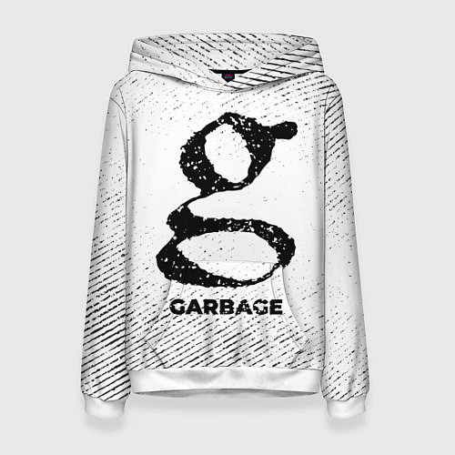 Женская толстовка Garbage с потертостями на светлом фоне / 3D-Белый – фото 1