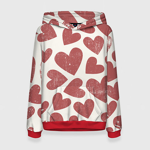 Женская толстовка Hearts / 3D-Красный – фото 1