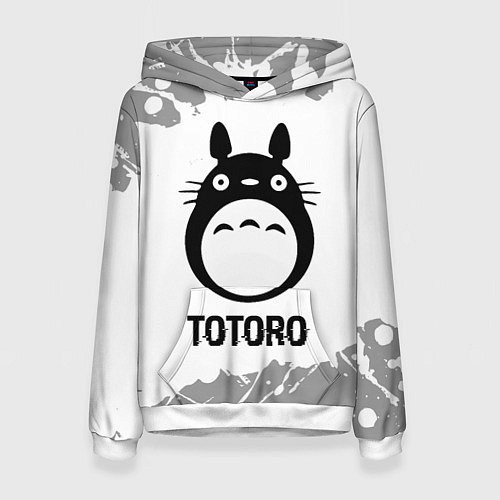 Женская толстовка Totoro glitch на светлом фоне / 3D-Белый – фото 1