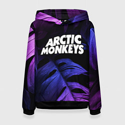 Толстовка-худи женская Arctic Monkeys neon monstera, цвет: 3D-черный