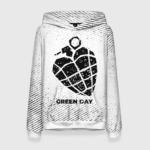 Женская толстовка Green Day с потертостями на светлом фоне / 3D-Белый – фото 1