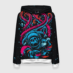 Толстовка-худи женская Космический монстр, цвет: 3D-белый