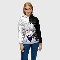 Толстовка-худи женская Киллуа - Hunter x Hunter, цвет: 3D-меланж — фото 2