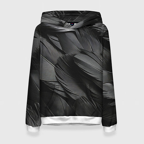 Женская толстовка Черные перья ворона / 3D-Белый – фото 1