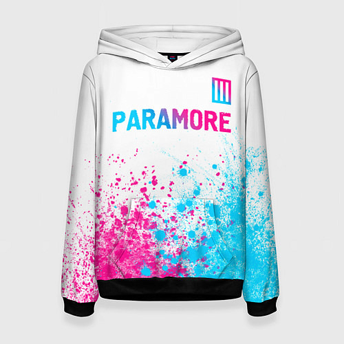 Женская толстовка Paramore neon gradient style: символ сверху / 3D-Черный – фото 1