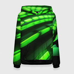 Женская толстовка Green neon abstract