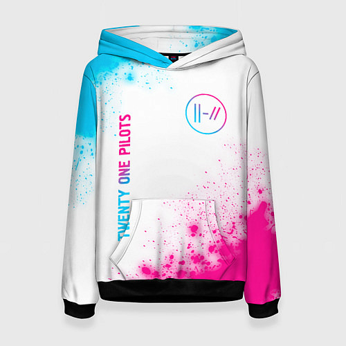 Женская толстовка Twenty One Pilots neon gradient style: надпись, си / 3D-Черный – фото 1