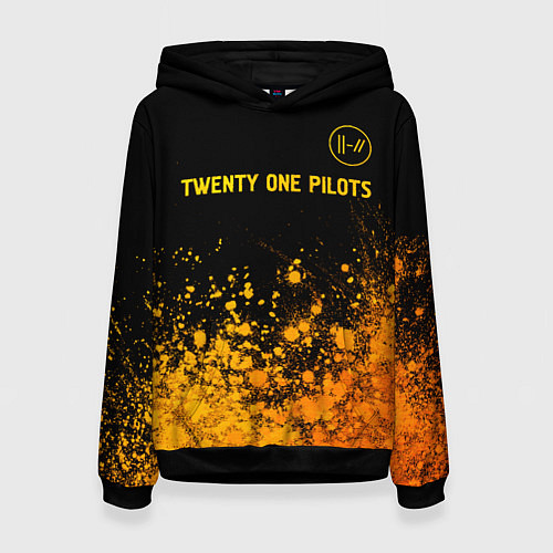 Женская толстовка Twenty One Pilots - gold gradient: символ сверху / 3D-Черный – фото 1