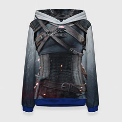 Толстовка-худи женская Броня Геральта, цвет: 3D-синий