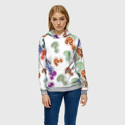 Женская толстовка Вопросики / 3D-Меланж – фото 3