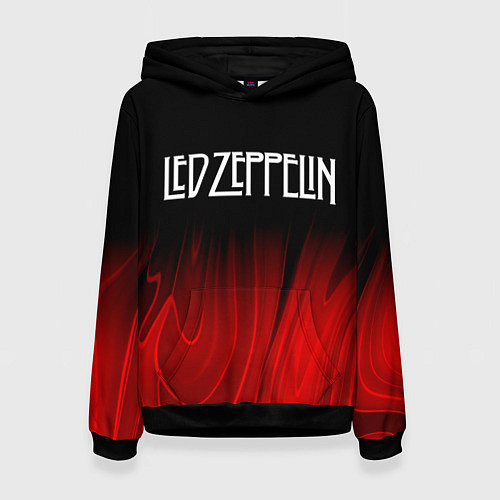 Женская толстовка Led Zeppelin red plasma / 3D-Черный – фото 1