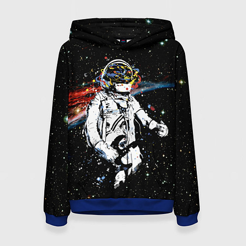 Женская толстовка Космонавт играет рок на гитаре / 3D-Синий – фото 1