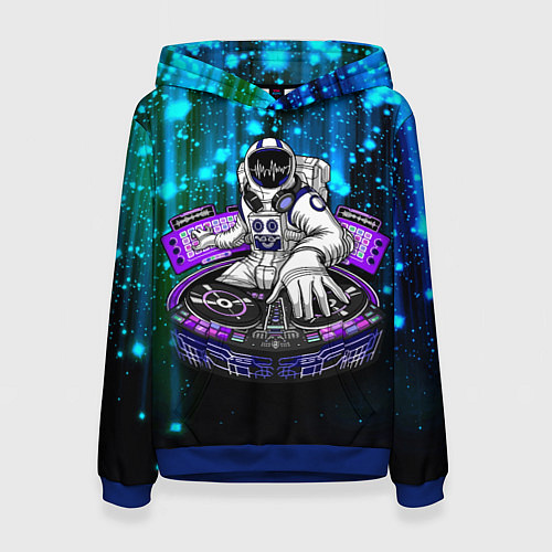 Женская толстовка Space DJ - neon starfall / 3D-Синий – фото 1