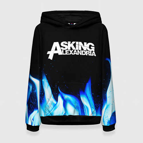 Женская толстовка Asking Alexandria blue fire / 3D-Черный – фото 1