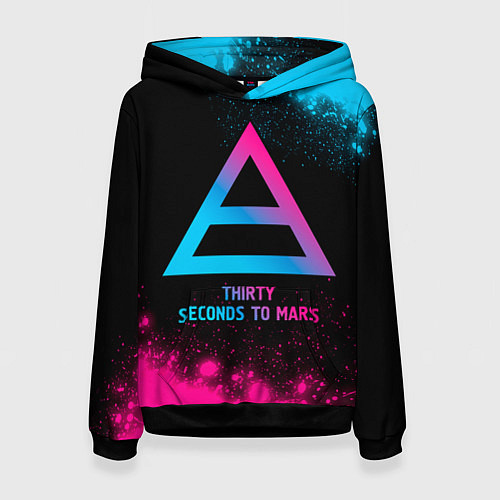 Женская толстовка Thirty Seconds to Mars - neon gradient / 3D-Черный – фото 1