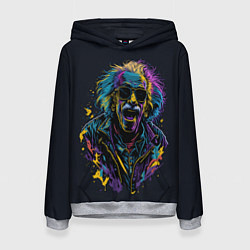 Толстовка-худи женская Альберт Эйнштейн от нейросети, цвет: 3D-меланж