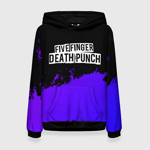 Женская толстовка Five Finger Death Punch purple grunge / 3D-Черный – фото 1