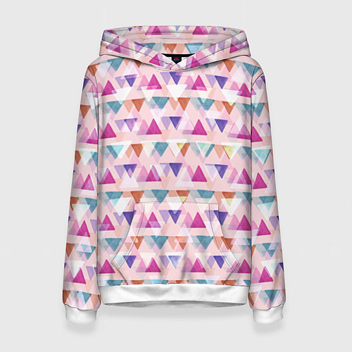Женская толстовка Цветные треугольники / 3D-Белый – фото 1