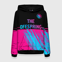 Толстовка-худи женская The Offspring - neon gradient: символ сверху, цвет: 3D-черный