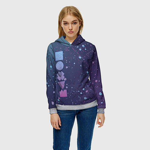 Женская толстовка Все равно / 3D-Меланж – фото 3