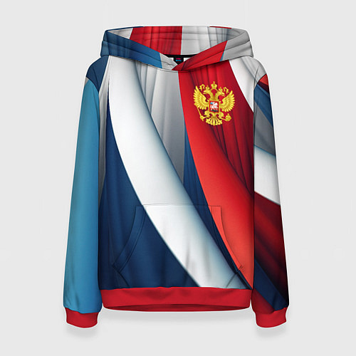 Женская толстовка Герб России абстракция / 3D-Красный – фото 1