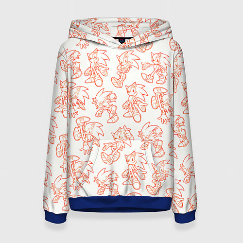 Женская толстовка Паттерн Sonic / 3D-Синий – фото 1