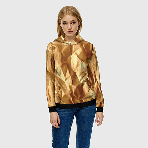 Женская толстовка Мятая бумага / 3D-Черный – фото 3