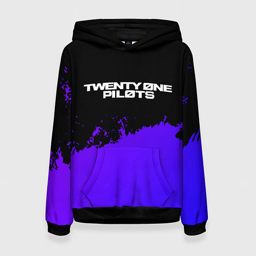 Женская толстовка Twenty One Pilots purple grunge / 3D-Черный – фото 1