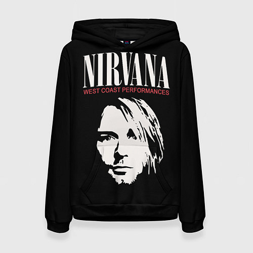 Женская толстовка Nirvana - Kurt Cobain / 3D-Черный – фото 1