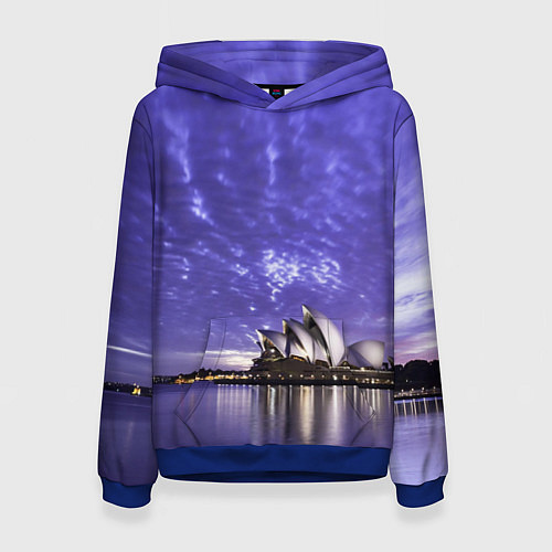 Женская толстовка Сидней в фиолетовом в закате / 3D-Синий – фото 1